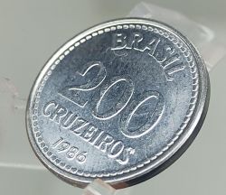 1986 - 200 Cruzeiros - ERRO: Duplicação - Moeda Brasil
