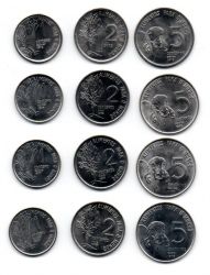 1975 à 1978 - 1, 2 e 5 Centavos - Série Fao Completa (12 Moedas) - Com encarte original