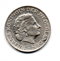 Holanda - 1955 - 1 Gulden - Prata .720 - Aprox 6,5 g - 25 mm