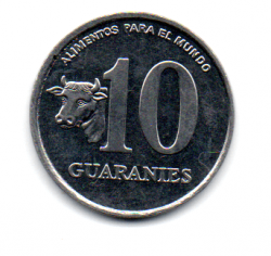 Paraguai - 1988 - 10 Guaranies (F.A.O) - Variante PROOF (Espelhada)