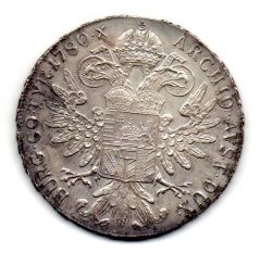 Monarquia Austro-Hungara - 1860 à 1900 - Restrike Oficial de 1 Thaler Maria Theresa de 1780 - Vienna Mint - Variante H49a - Prata .833 - Aprox 28,06g - 41,5mm