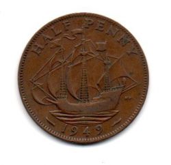 Reino Unido - 1949 - 1/2 Penny