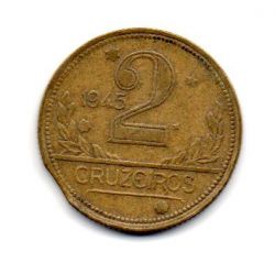 1945 - 2 Cruzeiros  - ERRO : Disco Cortado - Sem Sigla WT - Moeda Brasil