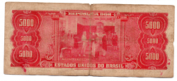 C123 - 5 Cruzeiros Novos (Sobre 5000 Cruzeiros) - 1° Estampa - Série 2208 - Tiradentes - Data:1967 - BC