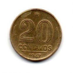 1947 - 20 Centavos - ERRO : Cunho Quebrado - Moeda Brasil