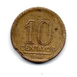 1948 - 10 Centavos - ERRO : Disco Cortado - Moeda Brasil