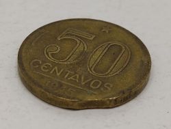 1945 - 50 Centavos - ERRO : Disco Cortado - Moeda Brasil