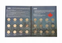 ÁLBUM COMPLETO Moedas Canadá Quarters Millennium - 24 moedas Sob/Fc - obs.: pequeno dano na capa