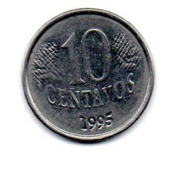 1995 - 10 Centavos - ERRO: Cunho Marcado - Moeda Brasil