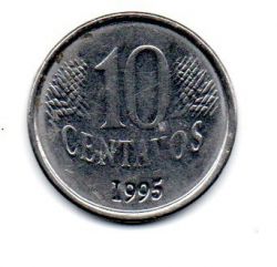 1995 - 10 Centavos - ERRO: Cunho Marcado - Moeda Brasil