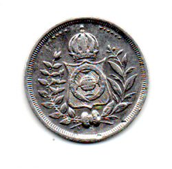 1837 - 100 Réis - Prata .917 - Aprox 2,05 g - 18,5 mm - Moeda Brasil Império