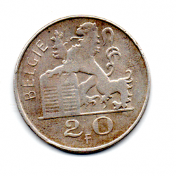 Bélgica - 1949 - 20 Francs - Prata .835 - Aprox 8g - 27 mm 