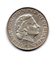 Holanda - 1964 - 1 Gulden - Prata .720 - Aprox 6,5 g - 25mm