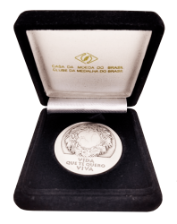 Medalha Rio +20 1992 2012 - Vida Que te Quero Viva - Prata .900 - Aprox. 64g - 50mm