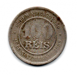 1894 - 100 Réis - ERRO : Cunho Rachado - Moeda Brasil