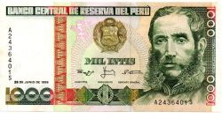 Peru - 1000 Intis - Cédula Estrangeira - SOB