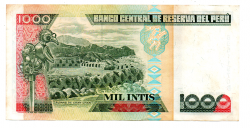 Peru - 1000 Intis - Cédula Estrangeira - MBC/SOB