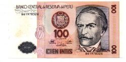 Peru - 100 Intis - Cédula Estrangeira - MBC/SOB