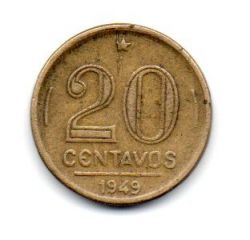 1949 - 20 Centavos - ERRO: Cunho Trincado - Moeda Brasil