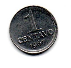 1967 - 1 Centavo - ERRO: Cunho Quebrado - Moeda Brasil