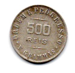 1906 - 500 Réis - Sem Acento - Prata .900 - Aprox 5 g - 22 mm - Moeda Brasil