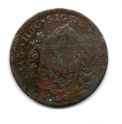 1829R - 20 Réis C/ Carimbo Geral de 10 - Moeda Brasil Império