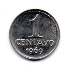 1969 - 1 Centavo - ERRO : Cunho Quebrado - Moeda Brasil
