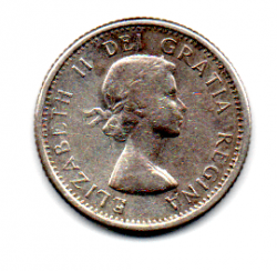 Canadá - 1961 - 10 Cents - Prata .800 - Aprox 2,31 g - 18 mm