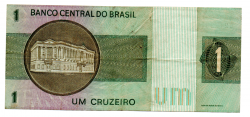 C129a - *Asterisco - 1 Cruzeiro - Cédula de Reposição - Série A00033* - Data: 1970 - MBC