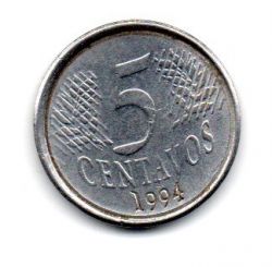 1994 - 5 Centavos - ERRO : Cunho Descentralizado - Moeda Brasil