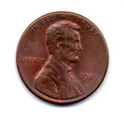 Estados Unidos - 1985D - 1 Cent (Memorial do Lincoln)