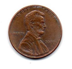 Estados Unidos - 2007 - 1 Cent (Memorial do Lincoln)