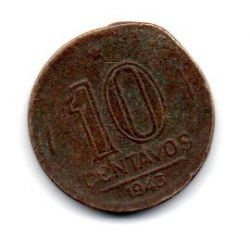 1943 - 10 Centavos - Níquel Rosa - Moeda Brasil