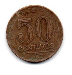 1943 - 50 Centavos - Níquel Rosa - Moeda Brasil