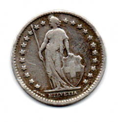 Suíça - 1914 - 1 Franc - Prata .835 - Aprox. 5 g - 23 mm