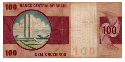 C145a - *Asterisco - 100 Cruzeiros - Cédula de Reposição - Série A00014* - Data: 1972 - MBC