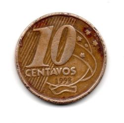 1998 - 10 Centavos - ERRO: Duplicação Total no Reverso - Moeda Brasil