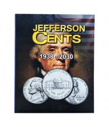 Álbum p/ Moedas Incompleto com 41 Moedas - Jefferson Cents (0,05 / Nickel) - 1938 a 2030 - Estados Unidos