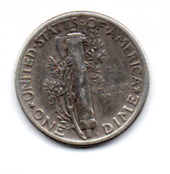 Estados Unidos - 1945 - 10 Cents - Prata .900 - Aprox. 2,5g - 17.9mm