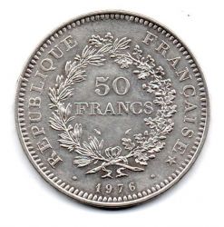 França - 1976 - 50 Francs - Prata .900 - Aprox. 30 g - 41mm