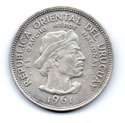 Uruguai - 1961 - 10 Pesos - Prata .900 - Aprox. 12,5 g - 33mm - Comemorativa (Sesquicentenário da Revolução Contra a Espanha)
