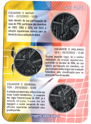 Equador - 3 Medalhas Futebol 2022 - Grupo A - Card 02/32