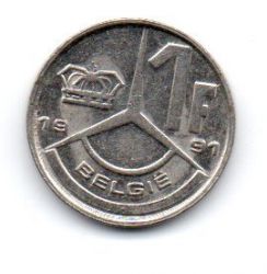 Bélgica - 1991 - 1 Franc - Legenda em Flamengo