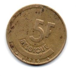 Bélgica - 1986 - 5 Francs Legenda em Francês
