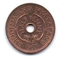 Rodésia e Niassalândia - 1957 - 1/2 Penny