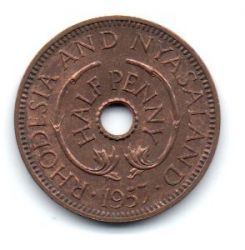 Rodésia e Niassalândia - 1957 - 1/2 Penny