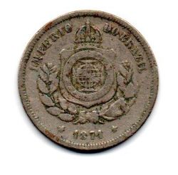 1871 - 100 Réis - Moeda Brasil Império