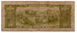 C043 - 200 Cruzeiros - 1° Estampa - Série 1568 - Dom Pedro I - Data: 1964 - R