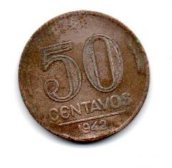 1942 - 50 Centavos - Níquel Rosa - Moeda Brasil