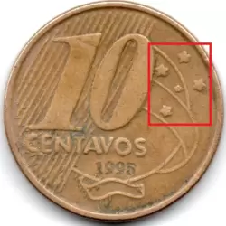 1998 - 10 Centavos - ERRO: Efeito de Cunhagem - Moeda Brasil